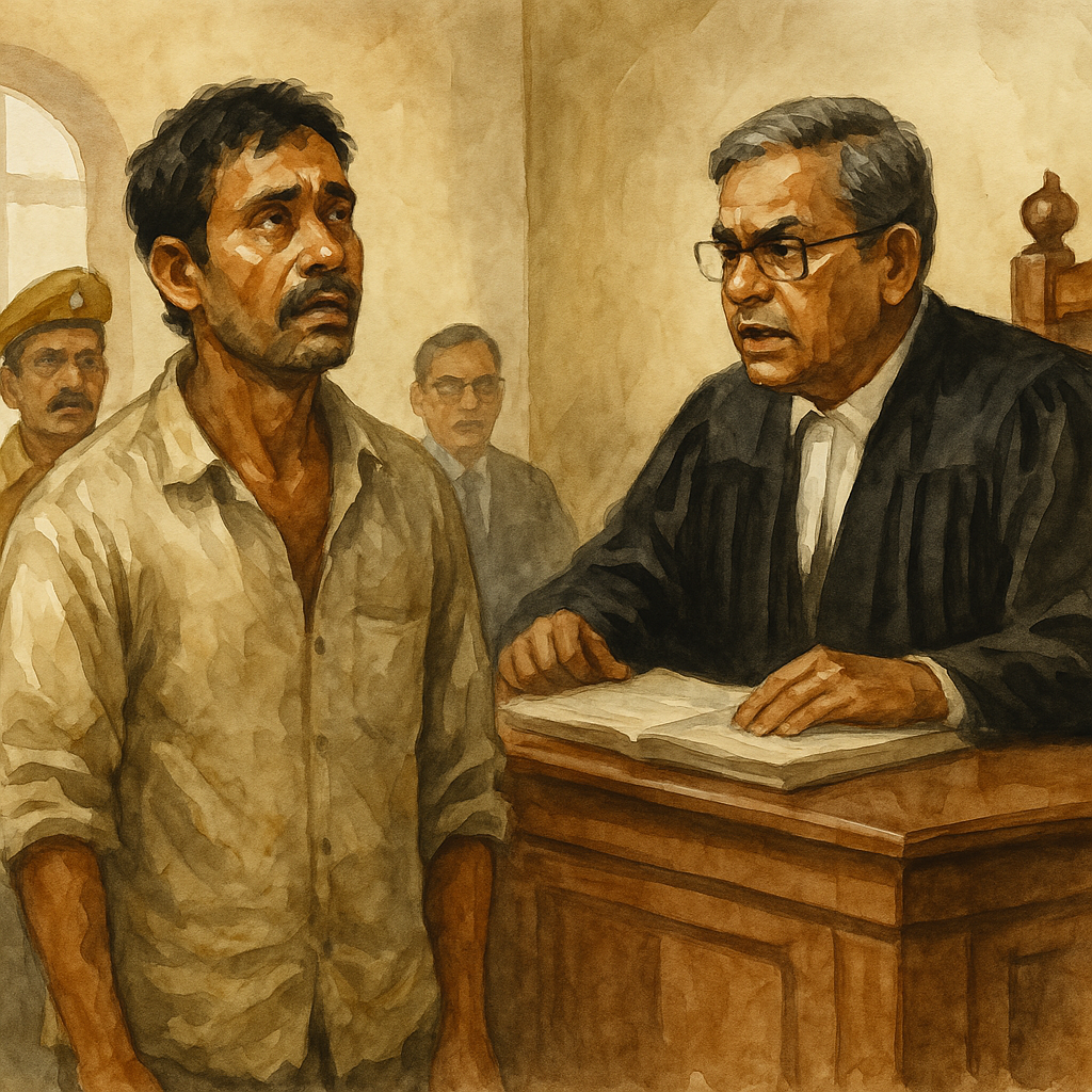 Courtroom scene showing emotional testimony in an illegal mining case before Patna High Court judge