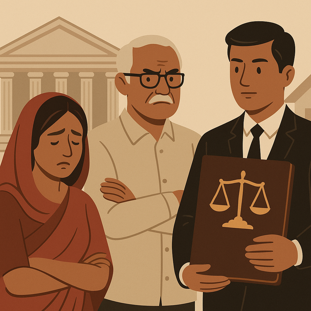 Legal illustration showing Patna High Court ruling on widow’s remarriage and property affecting maintenance rights