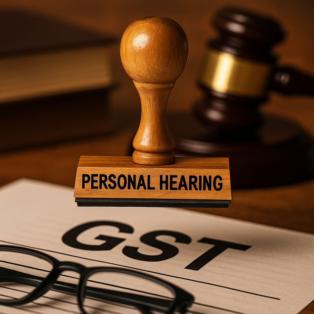 Courtroom illustration showing GST dispute decided by Patna High Court involving tax assessment without hearing