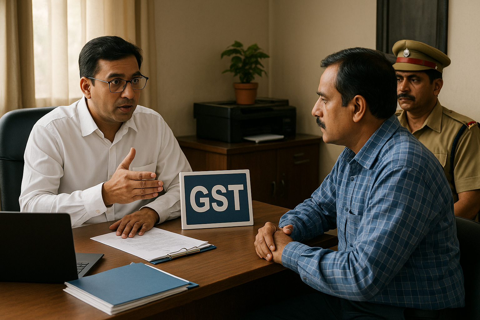 Courtroom scene showing GST assessment dispute decided by Patna High Court due to lack of fair hearing and procedural justice