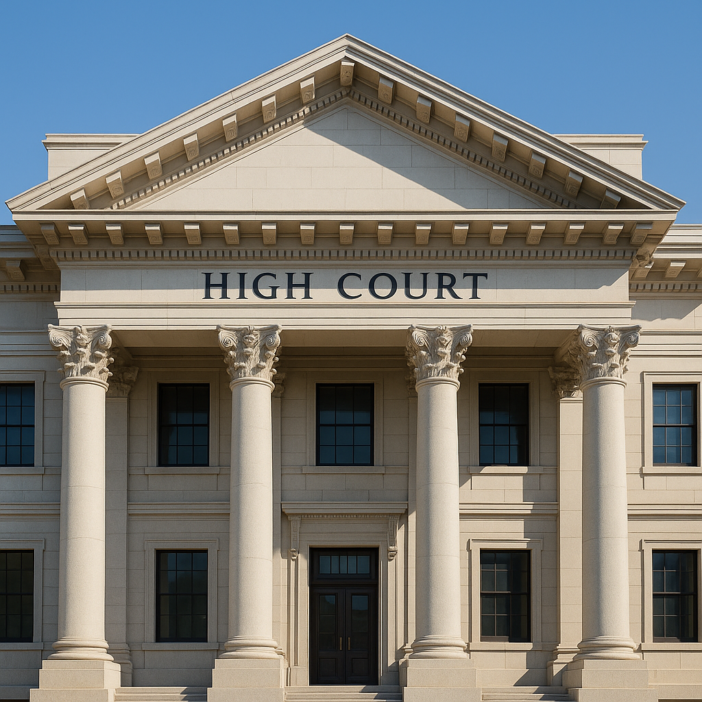 Exterior view of government disciplinary building reflecting court ruling on delayed RPF departmental proceeding.