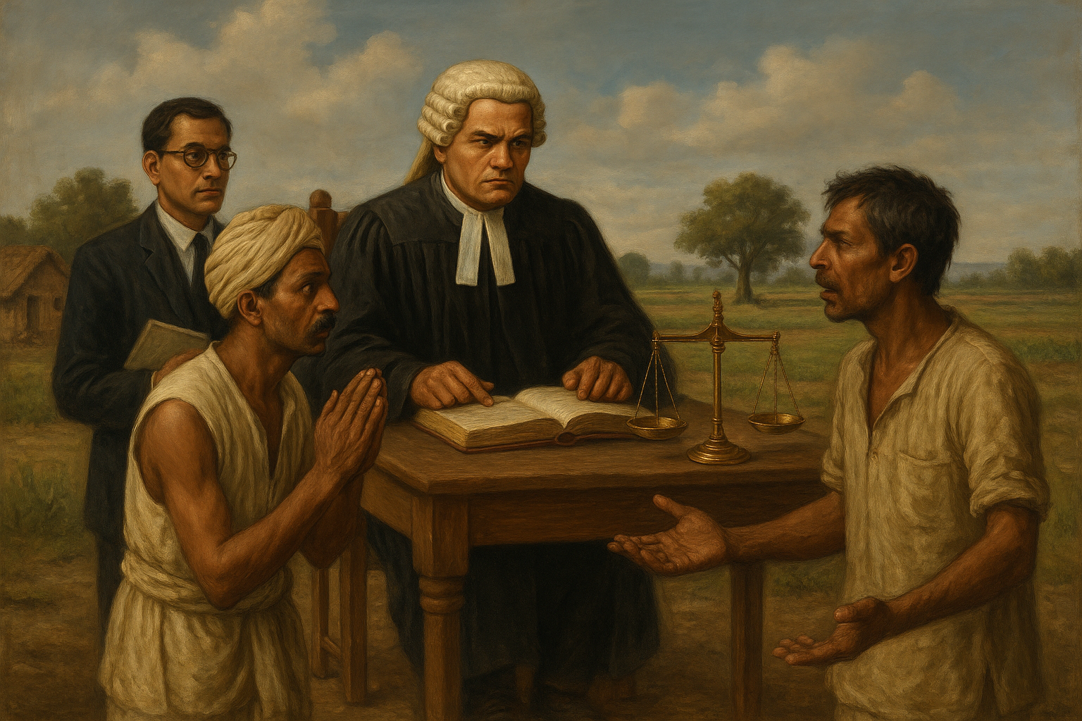 “Traditional courtroom illustration showing rural justice scene where Patna High Court ruled consensual relationship not rape due to lack of proof of age”