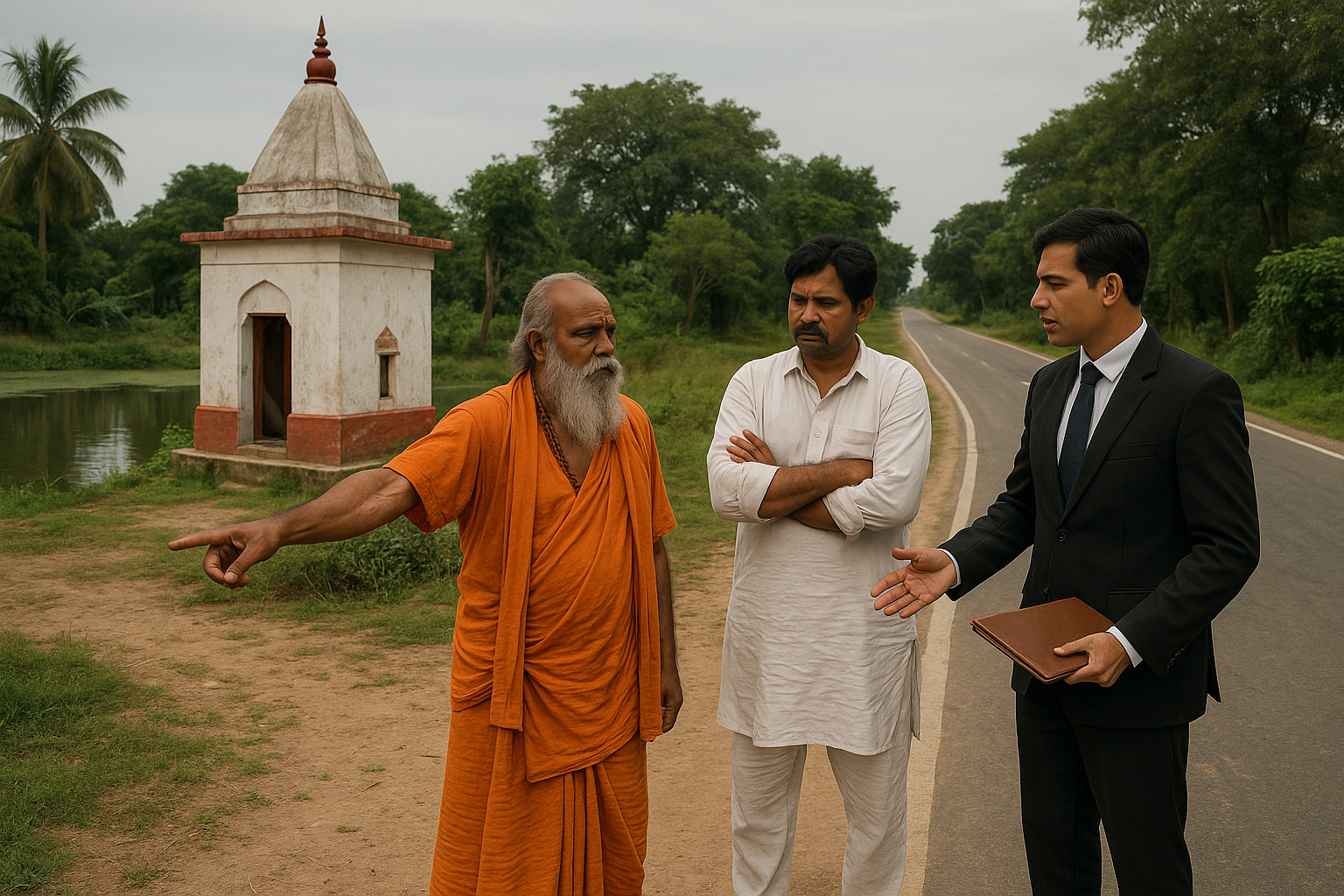 Indian religious property dispute over land used for public road in Bihar, symbolizing Patna High Court judgment on Math land compensation case.