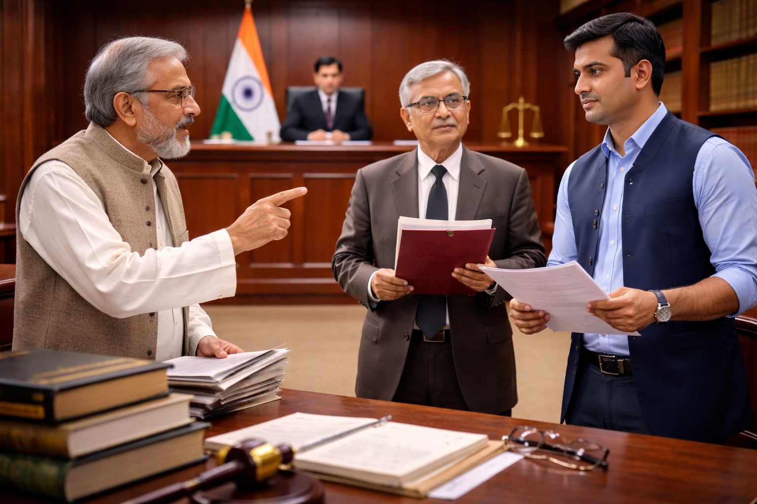 Indian courtroom scene illustrating Patna High Court decision upholding university authority to appoint Principal In-Charge in affiliated college