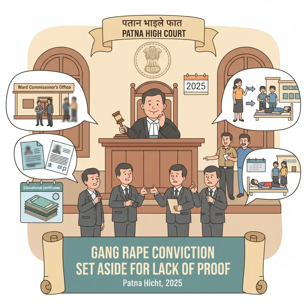 Interior view of Patna High Court hearing appeals in a POCSO gang rape case.