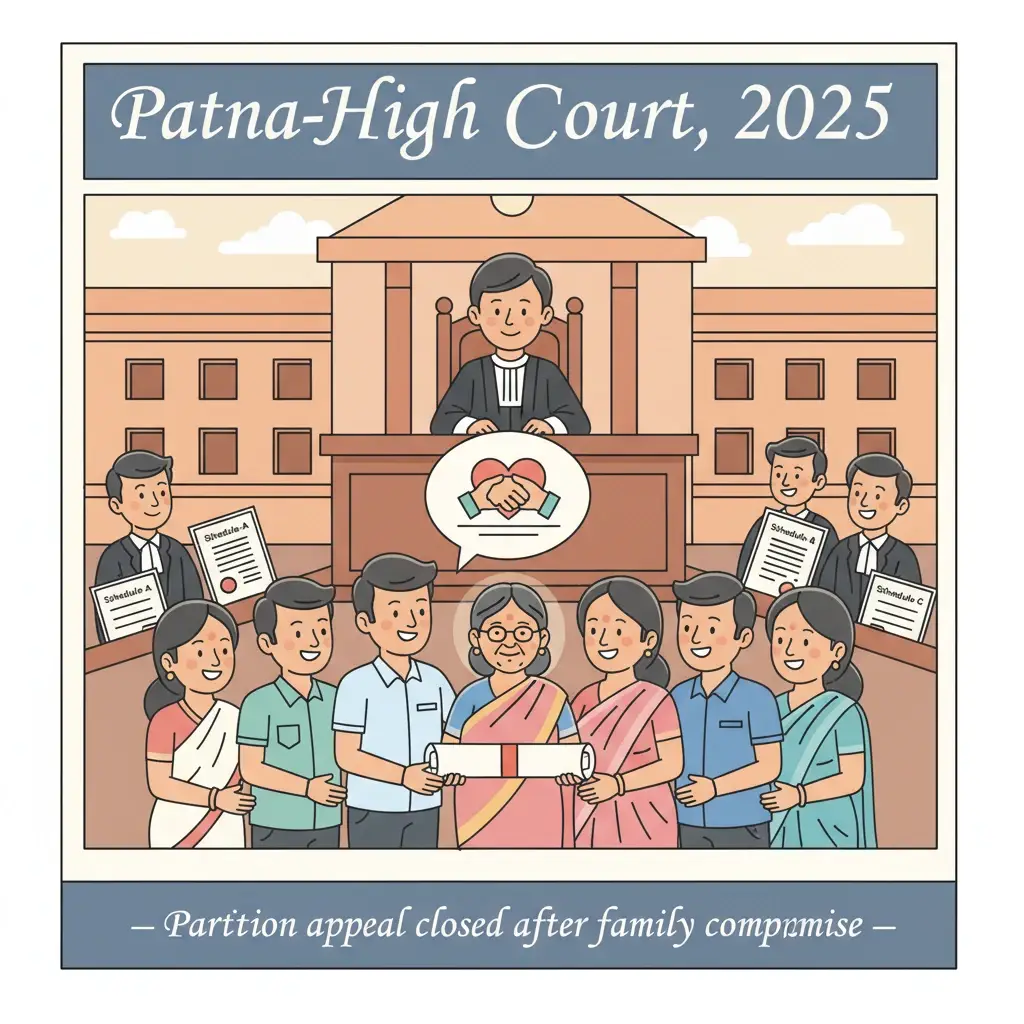 Interior view of Patna High Court where a family partition dispute was settled by compromise.