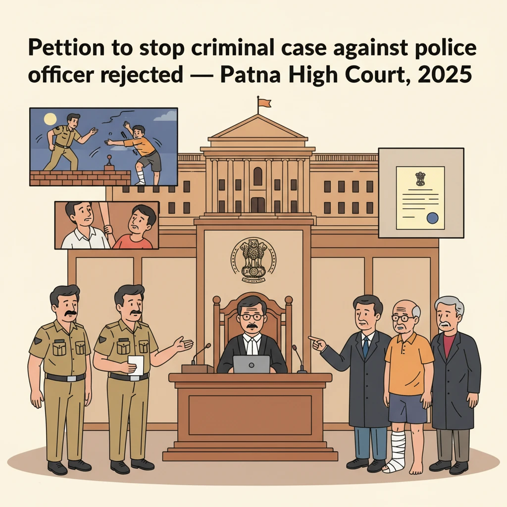 Illustration of Patna High Court building in a criminal case against a police officer