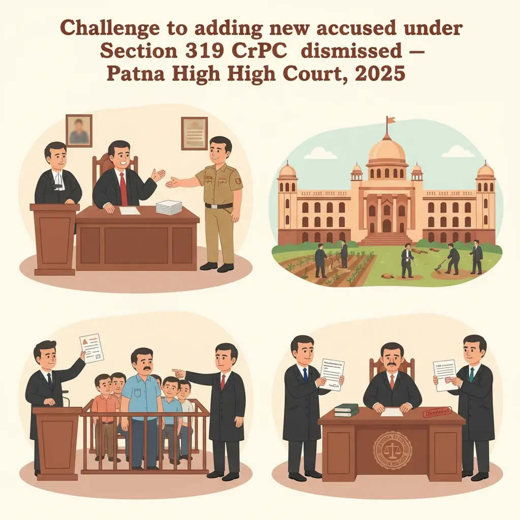 Courtroom illustration showing a judge reviewing witness evidence to summon an additional accused.