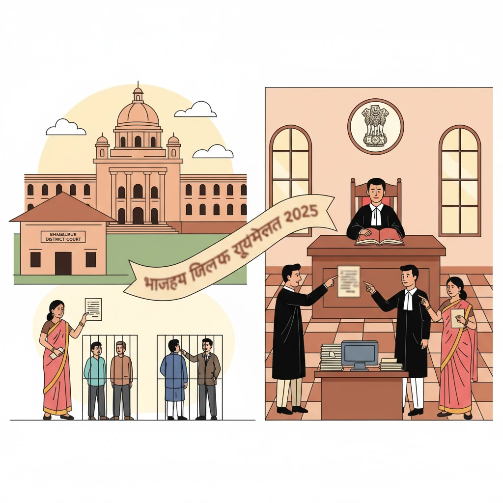 A courtroom scene at Patna High Court focusing on a victim challenging an acquittal.