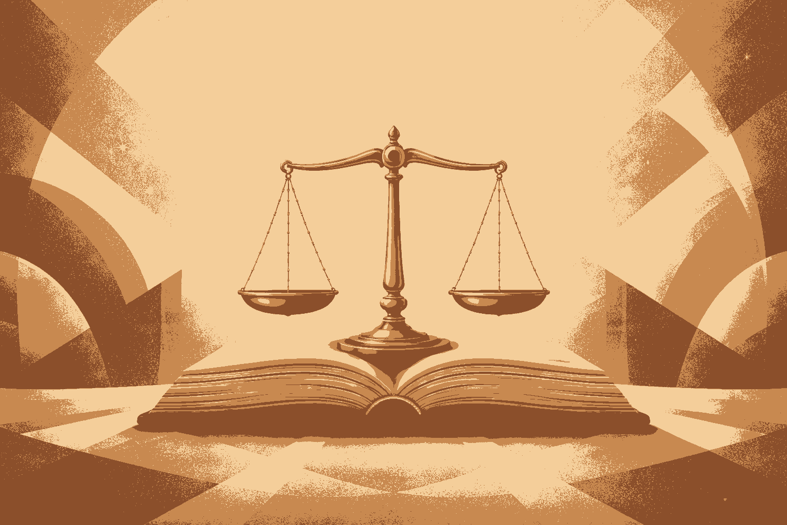 Illustration of golden scales of justice on open law book symbolizing Patna High Court judgment on dacoity-murder acquittal.