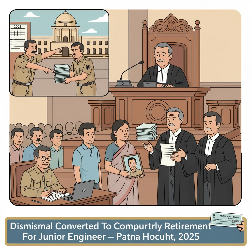 Illustration of Patna High Court reviewing a departmental dismissal of a government engineer.