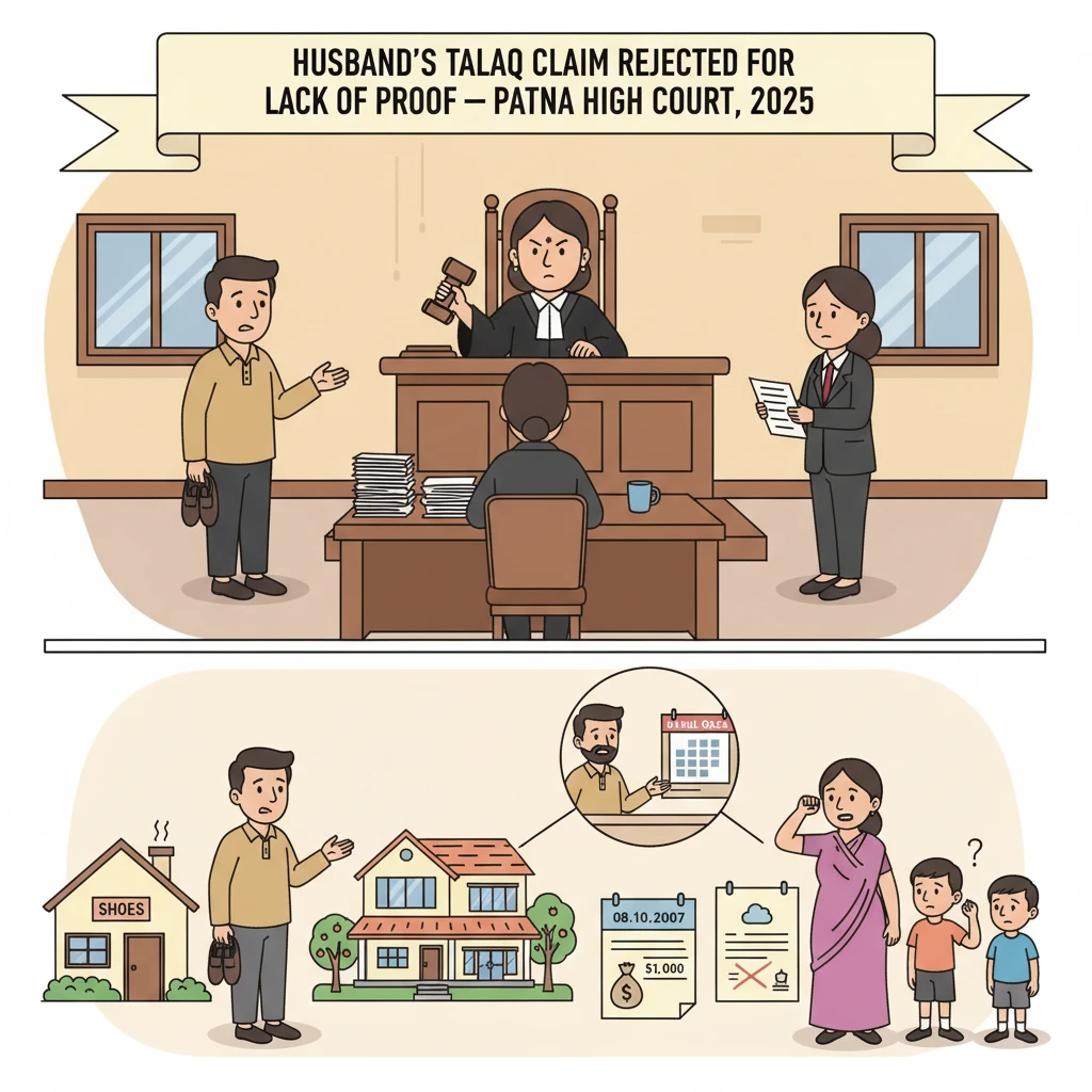 Illustration of Patna High Court reviewing a Muslim divorce dispute over alleged triple talaq.