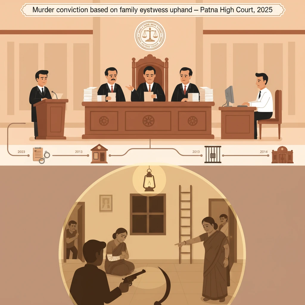 Illustration of Patna High Court building symbolising a murder conviction appeal decision.