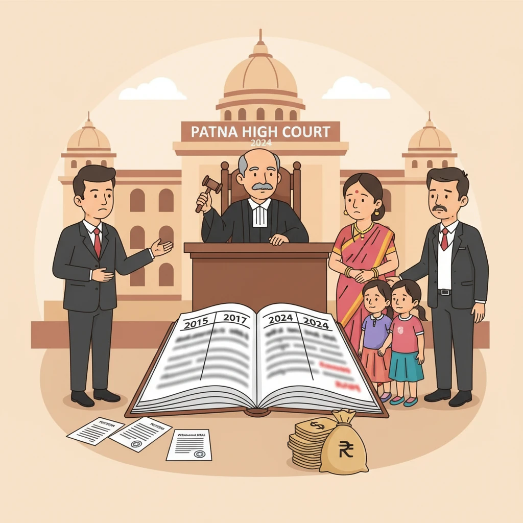 Illustration of Patna High Court reviewing a maintenance order between estranged spouses.