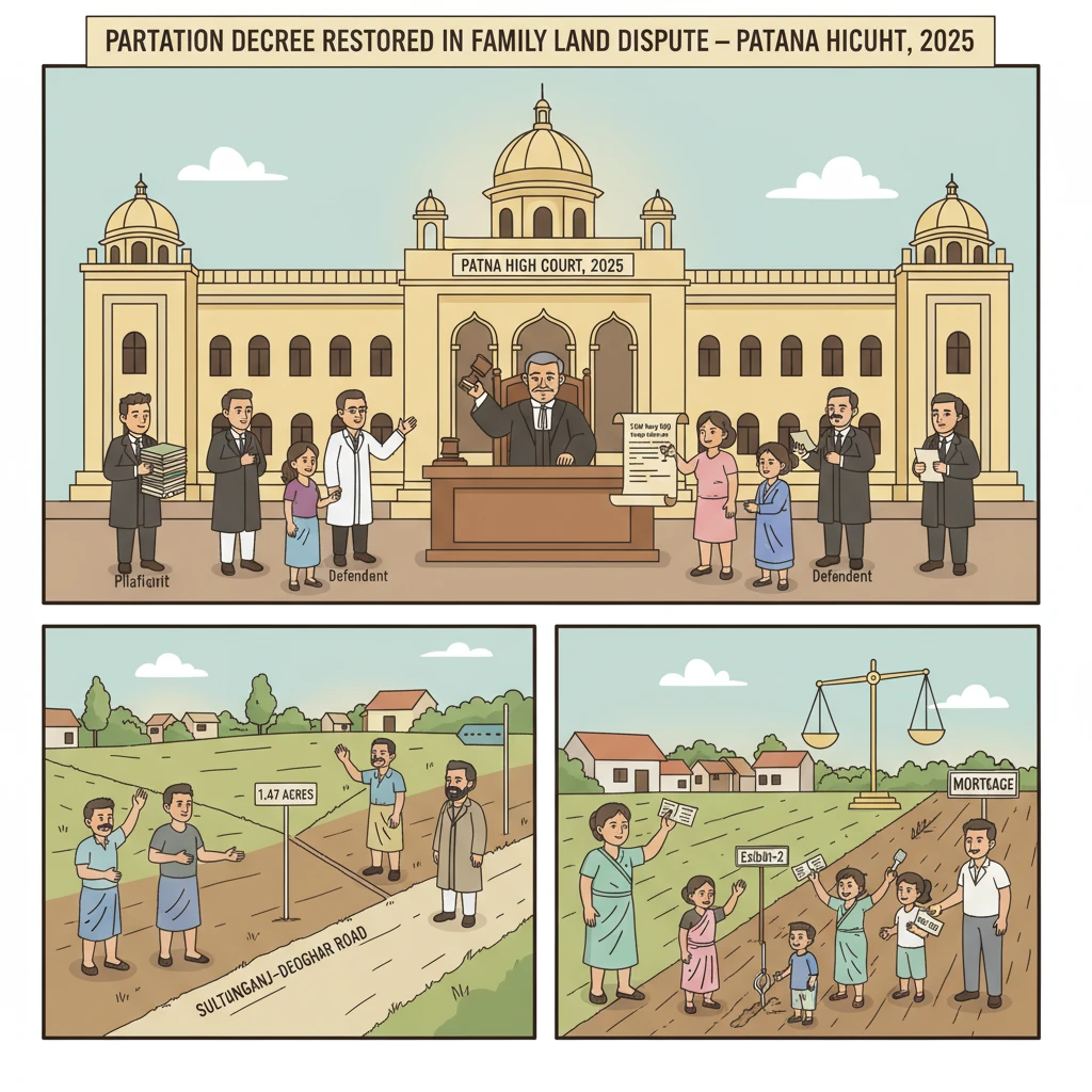 Illustration of the Patna High Court deciding a family land partition dispute.