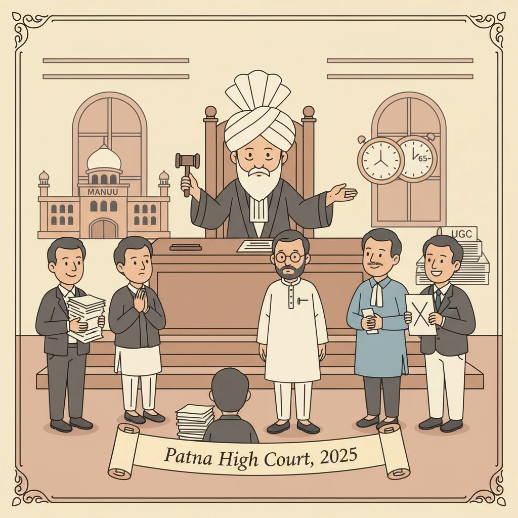 Illustration of Patna High Court examining retirement age of a university Regional Director.