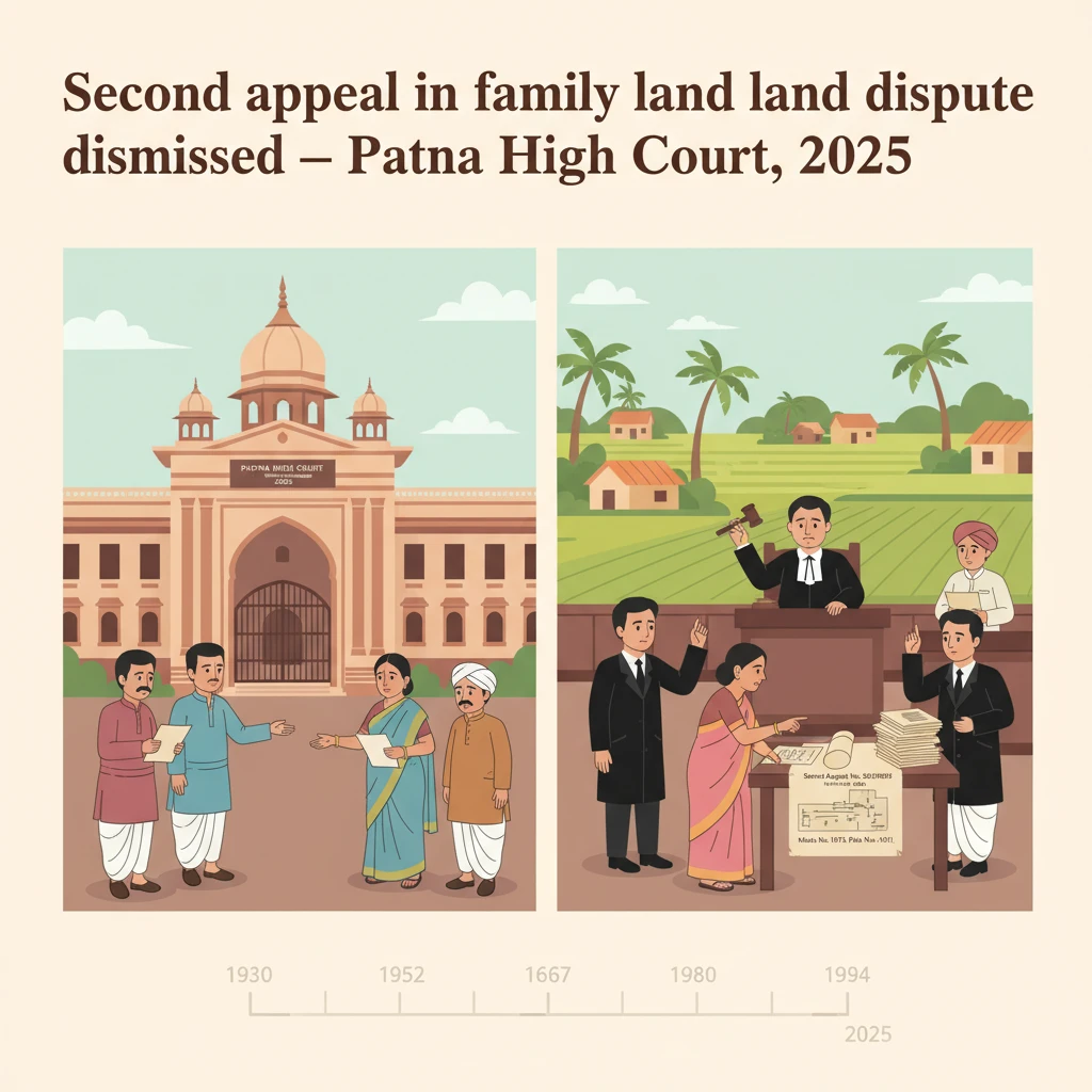 Illustration of a land title dispute heard by the Patna High Court.