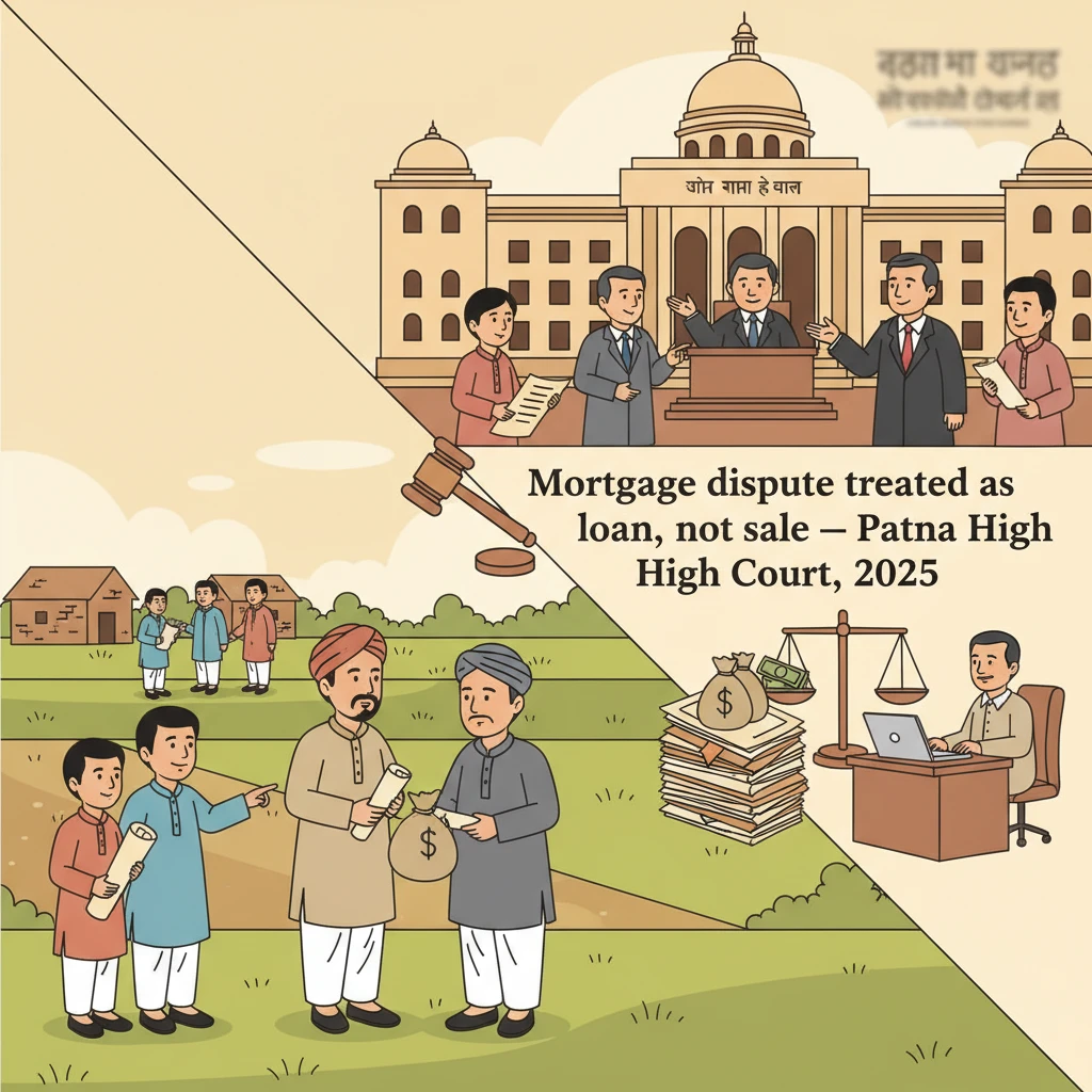 Illustration of Patna High Court examining a village land mortgage dispute.