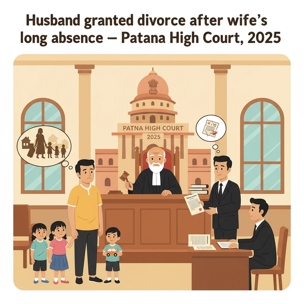 Illustration of Patna High Court hearing a divorce appeal after long separation.
