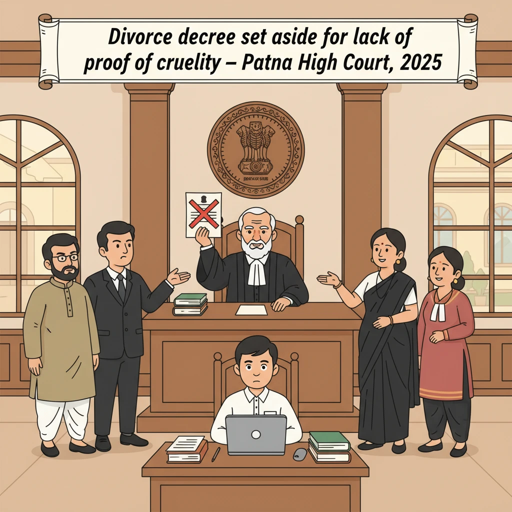 Illustration of Patna High Court reviewing a family court divorce decree.