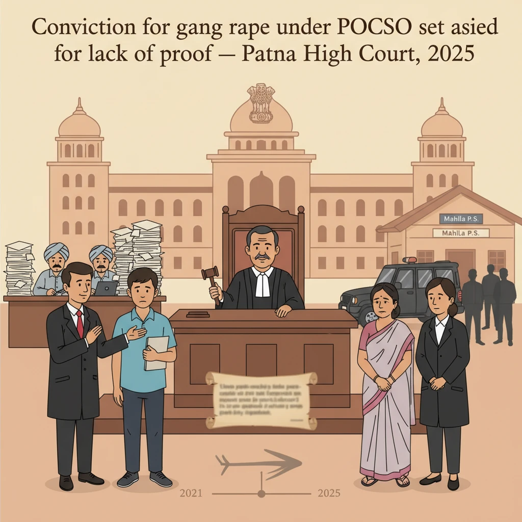 Illustration of Patna High Court building symbolising a criminal appeal decision.