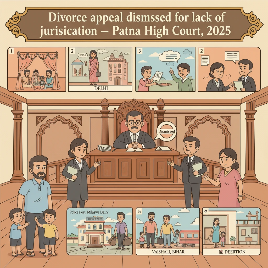 Illustration of Patna High Court building highlighting a matrimonial jurisdiction ruling.