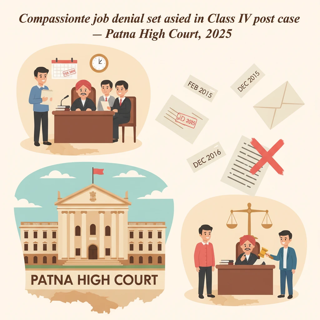 Inside view of a court building representing a compassionate appointment dispute.