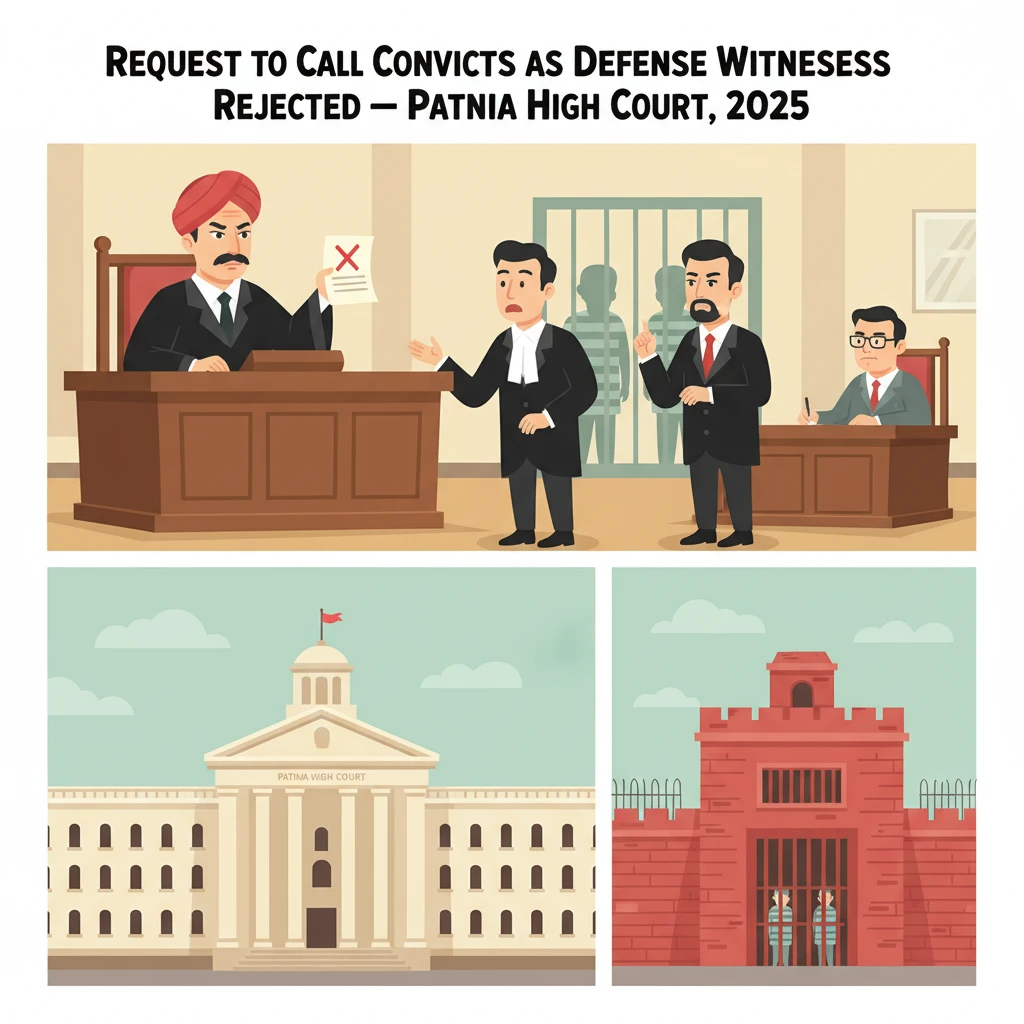 Courtroom illustration showing a judge hearing a criminal revision about defence witnesses.