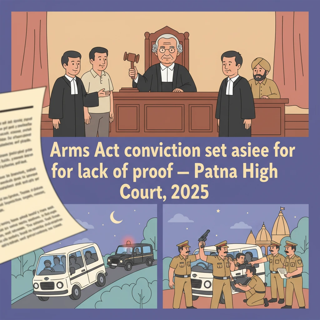 Illustration of Patna High Court building in a criminal appeal under the Arms Act.