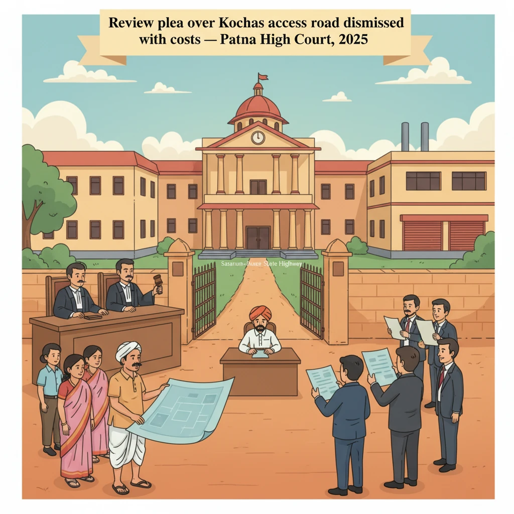 Patna High Court judges hearing a civil review about a disputed access road in Kochas.