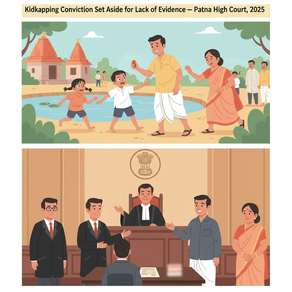 Illustration of a criminal appeal on kidnapping charges before the Patna High Court.