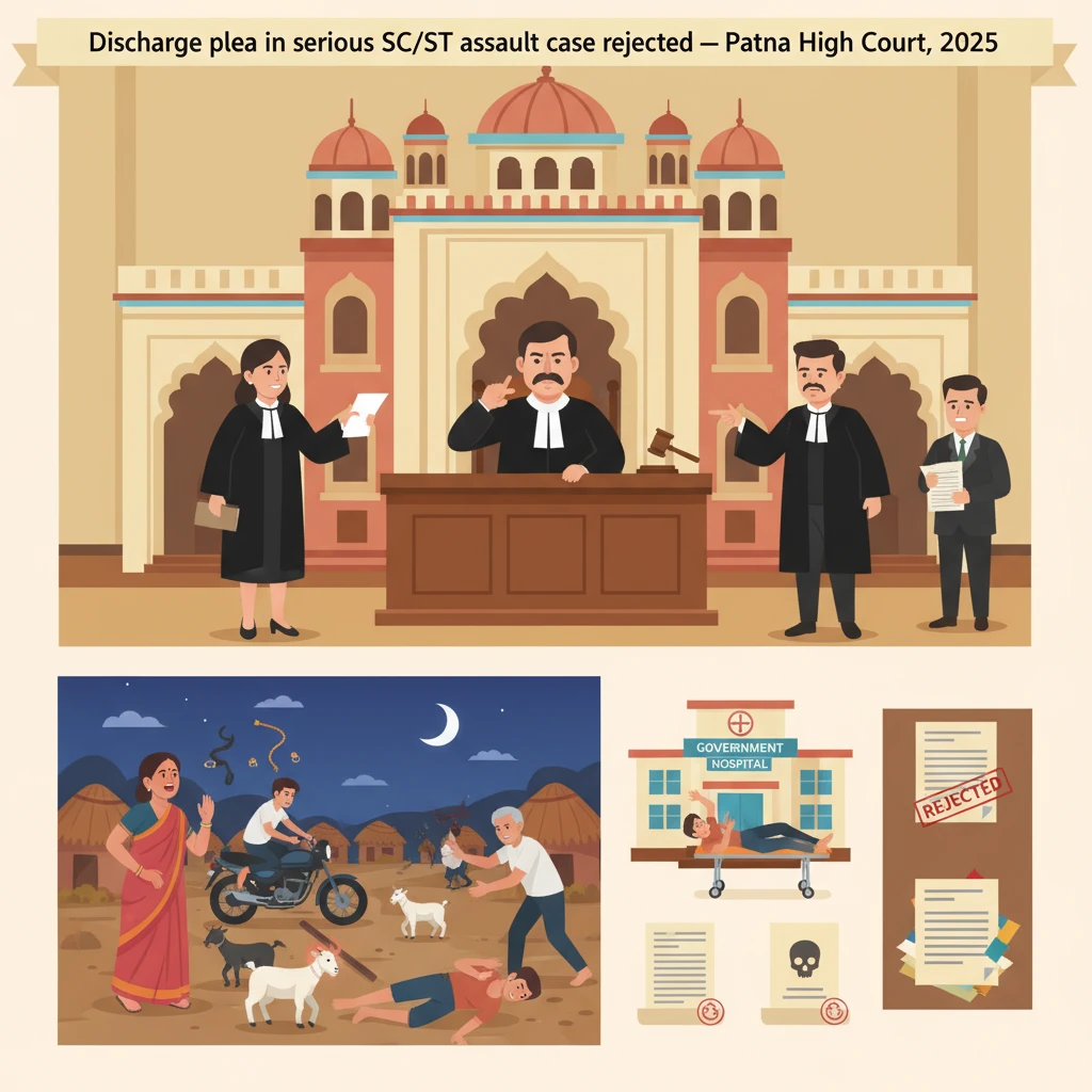 Inside view of a courtroom depicting a serious criminal and SC/ST case hearing.