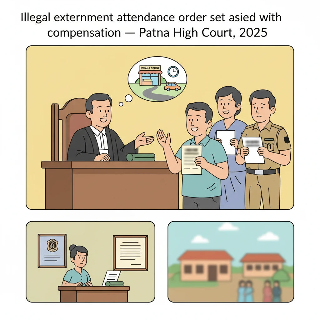 Patna High Court judges reviewing an externment order requiring daily police station attendance.