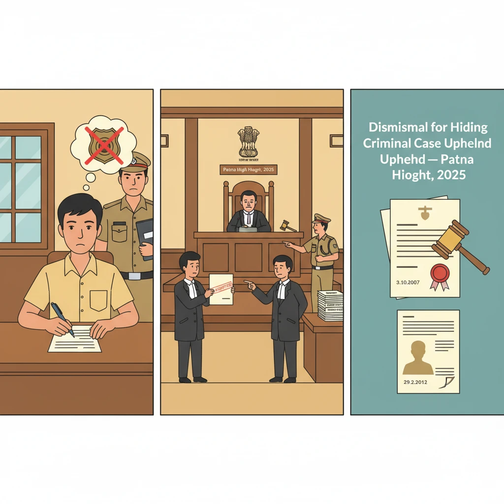 Illustration of Patna High Court building symbolising a decision on police recruitment dismissal.
