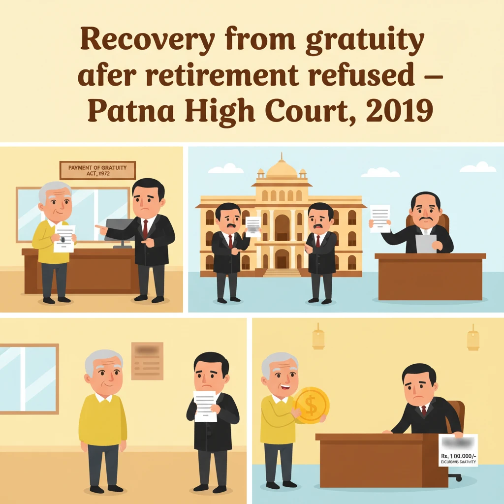 Illustration of Patna High Court examining recovery from an employee’s gratuity.