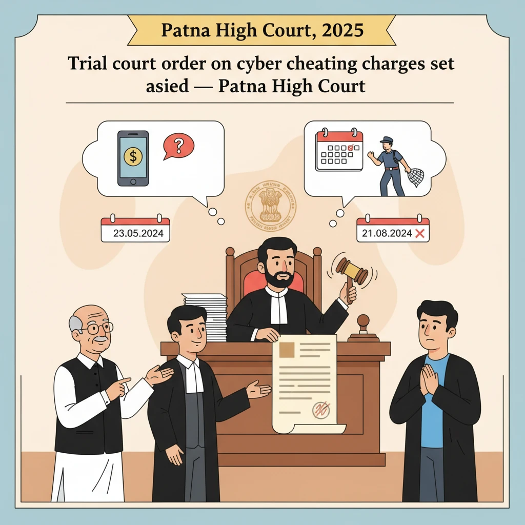 Illustration of Patna High Court building in a cyber fraud criminal case context