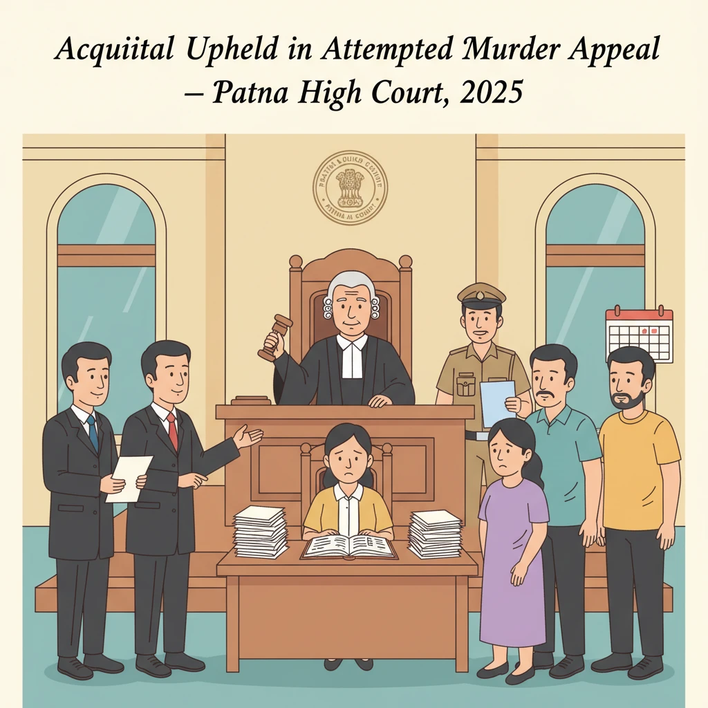 Illustration of Patna High Court hearing a criminal appeal on an acquittal.