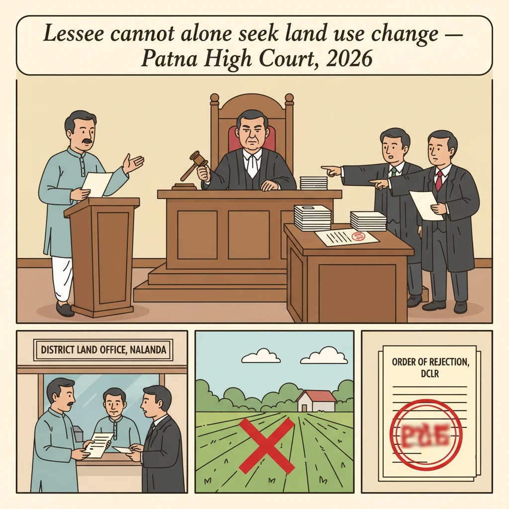 Illustration of Patna High Court examining a dispute on conversion of leased agricultural land.