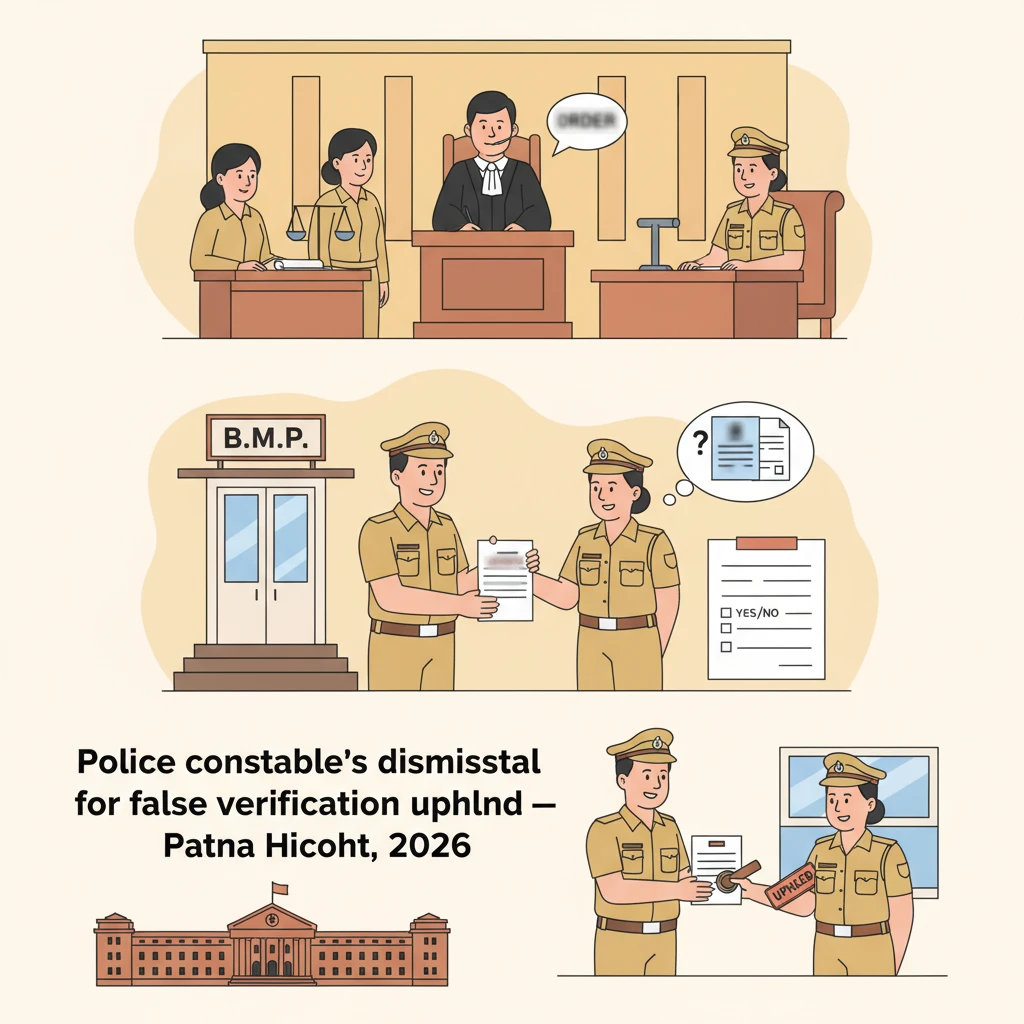 Illustration of Patna High Court reviewing a police constable’s dismissal case.