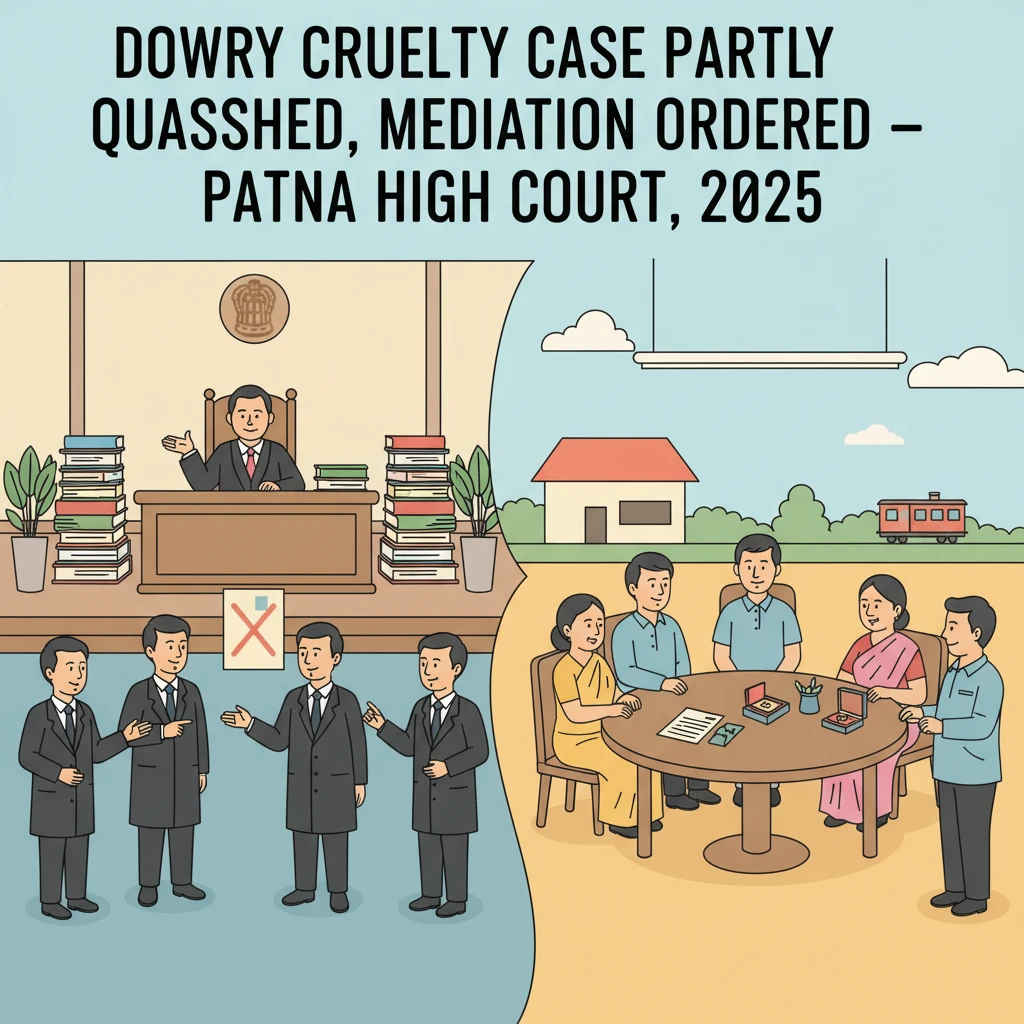 Inside view of Patna High Court where a dowry cruelty case was partly quashed and sent to mediation.