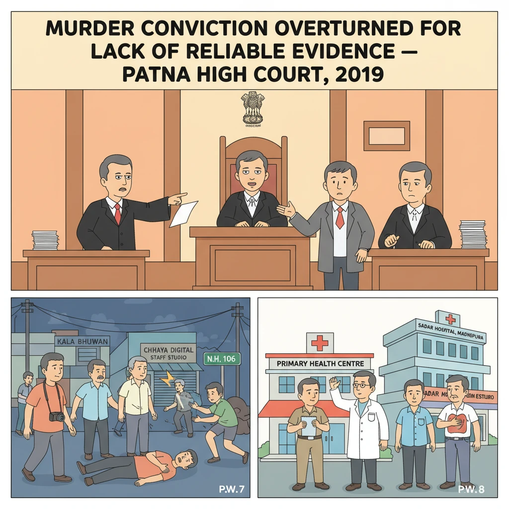 Inside view of a courtroom depicting a criminal appeal hearing before the Patna High Court.