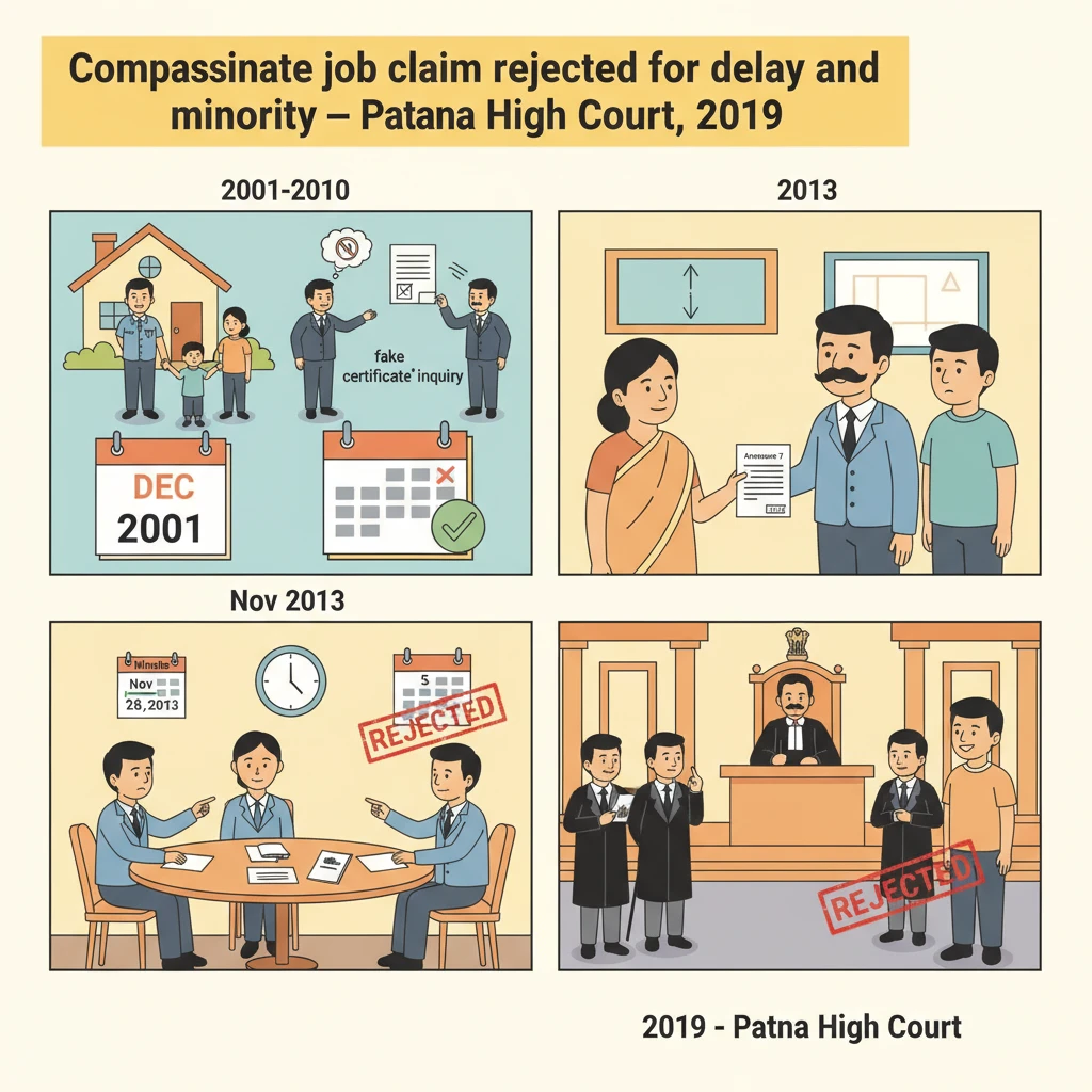 Inside view of a courtroom representing a Patna High Court compassionate appointment case.