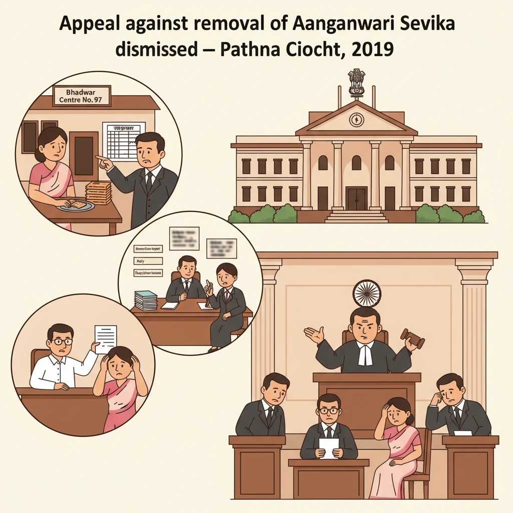 Illustration of Patna High Court building symbolising decision on Aanganwari Sevika appeal.