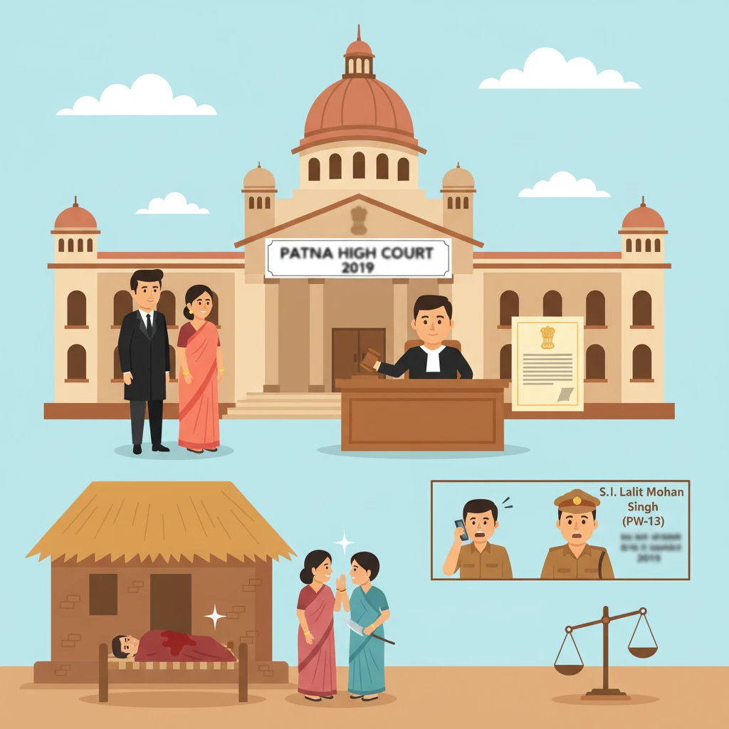 Illustration of Patna High Court hearing a criminal appeal against a murder conviction.