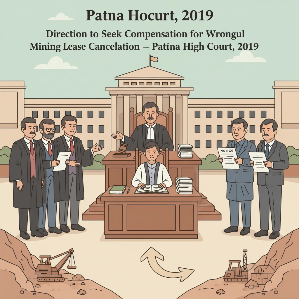 Illustration of Patna High Court examining a dispute over a mining lease in Bihar.