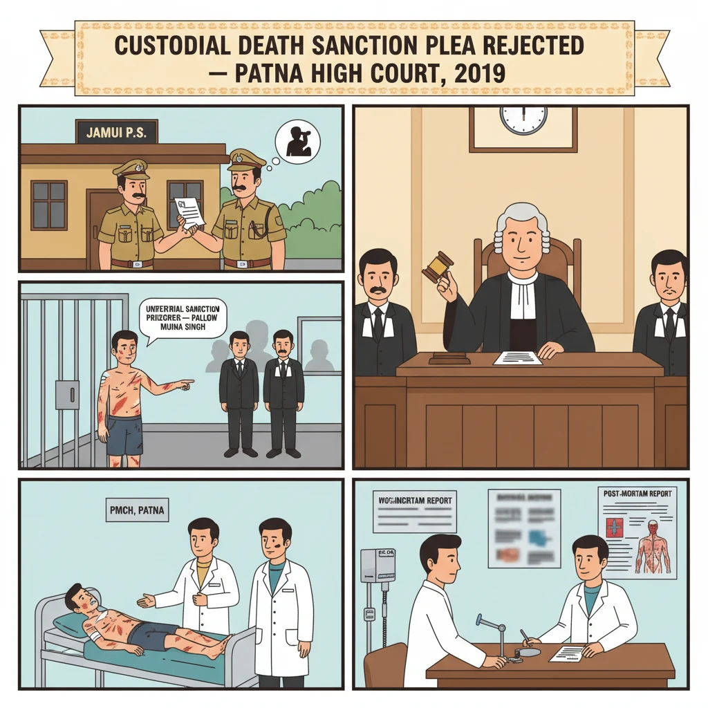 Illustration of Patna High Court examining a custodial death case involving a police officer.