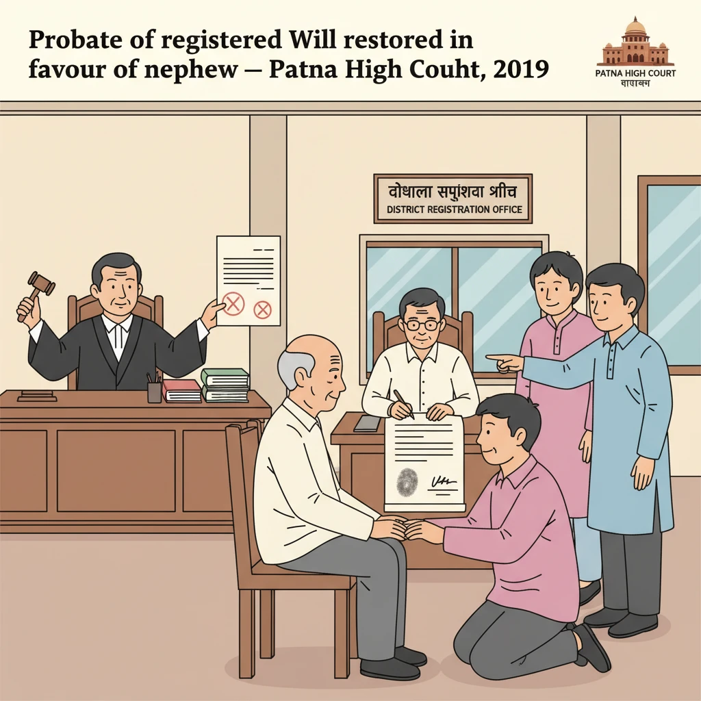 Illustration of Patna High Court hearing a probate dispute over a registered Will.
