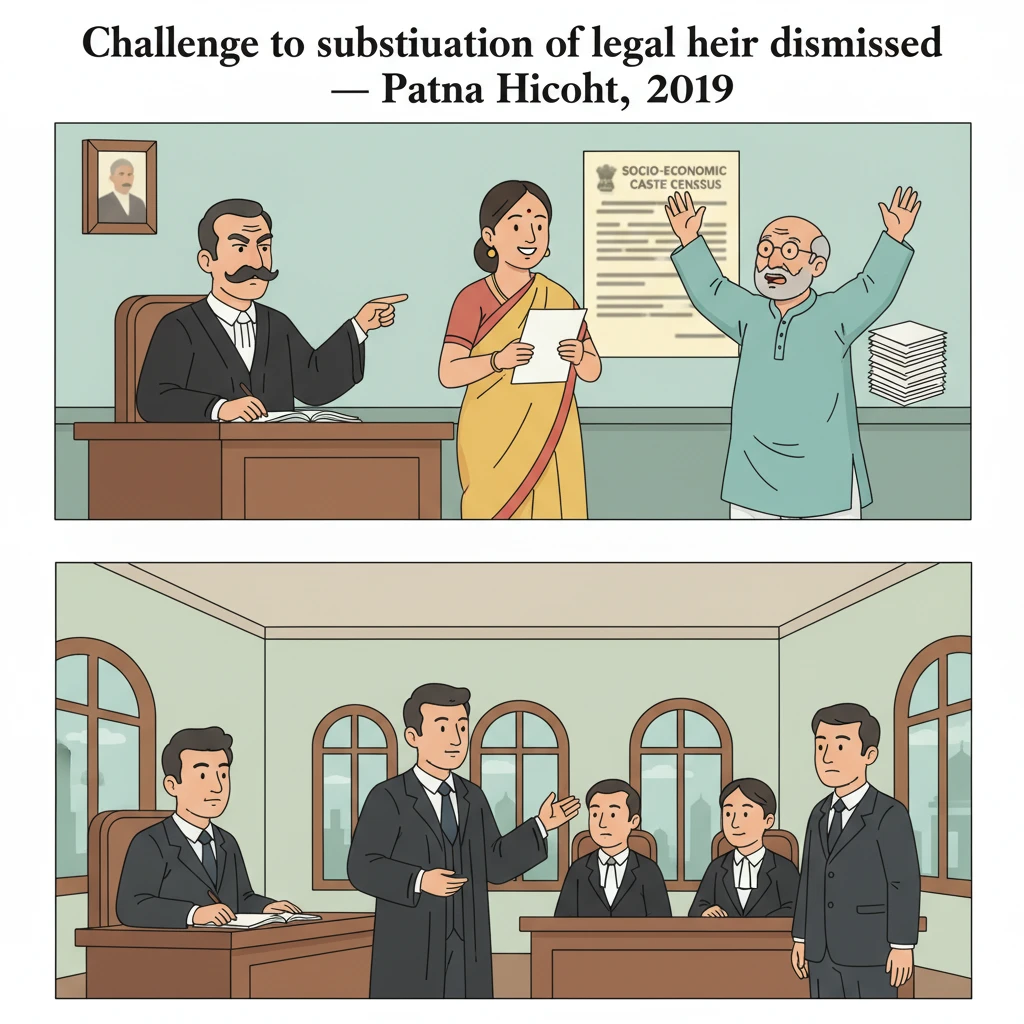 Inside view of a civil court hearing on substitution of a deceased defendant’s legal heir.