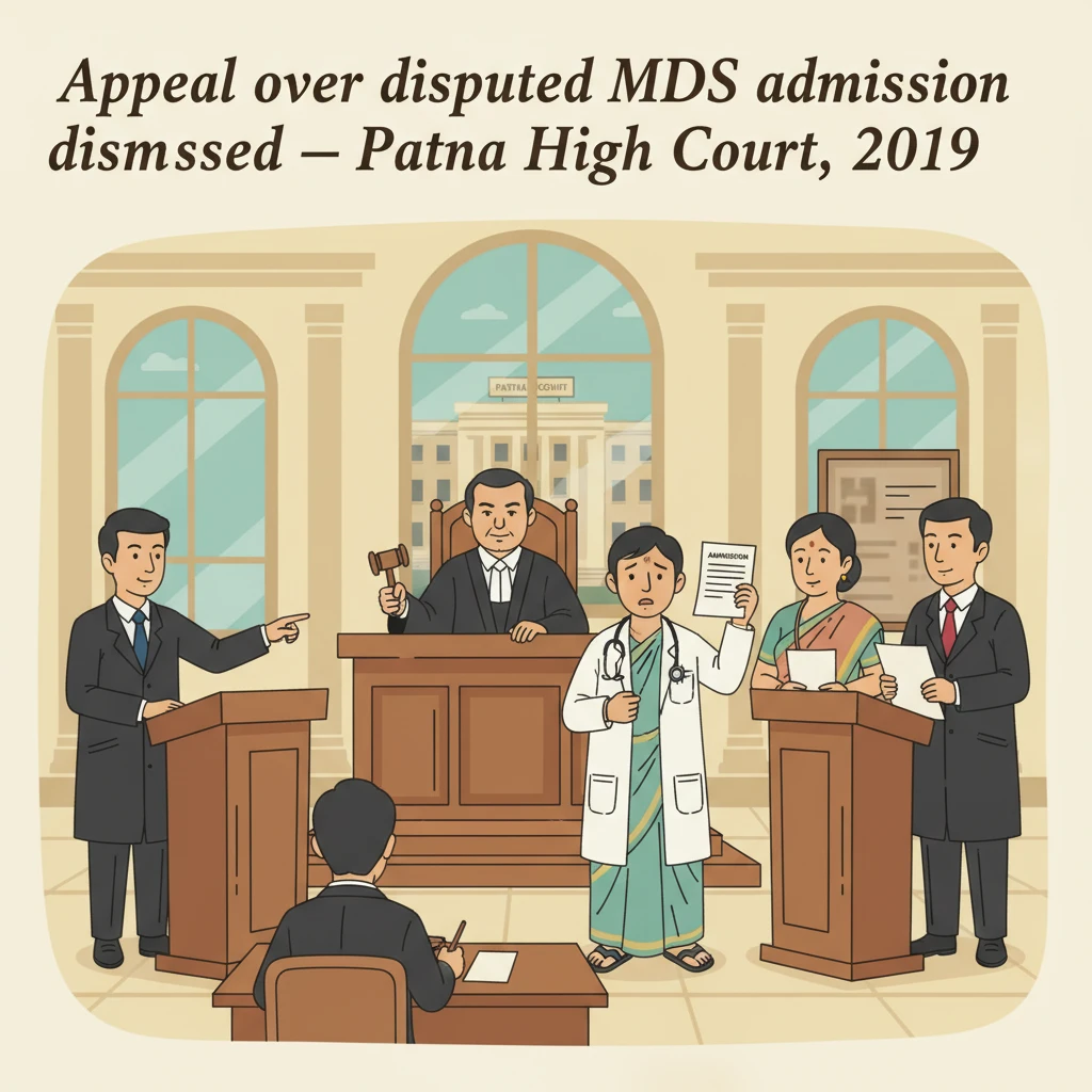 Patna High Court building representing a case on disputed MDS admission.