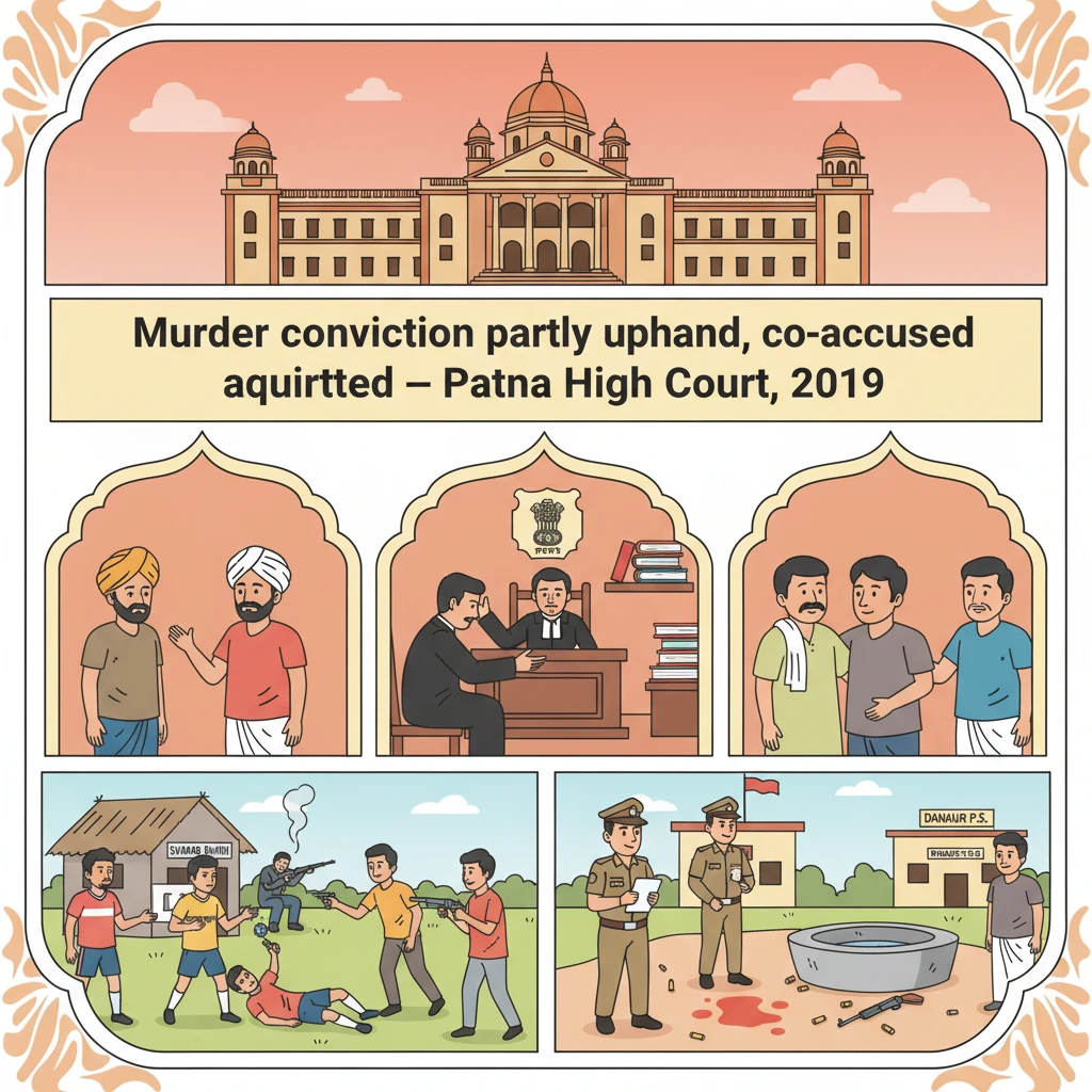 Illustration of Patna High Court hearing a village murder criminal appeal